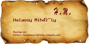 Halassy Mihály névjegykártya